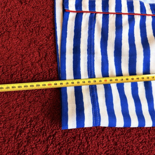 Karavan custom-tailored striped skirt, navy and white