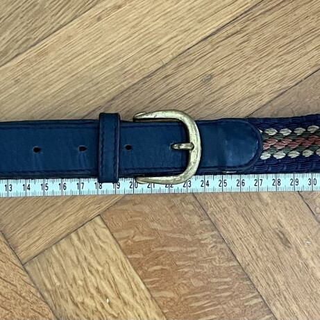 Italian belt used, genuine leather and elastic weave, size S 80 cm
