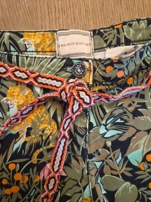 Maison Scotch Jungle Print Shorts New with Braided Belt W29