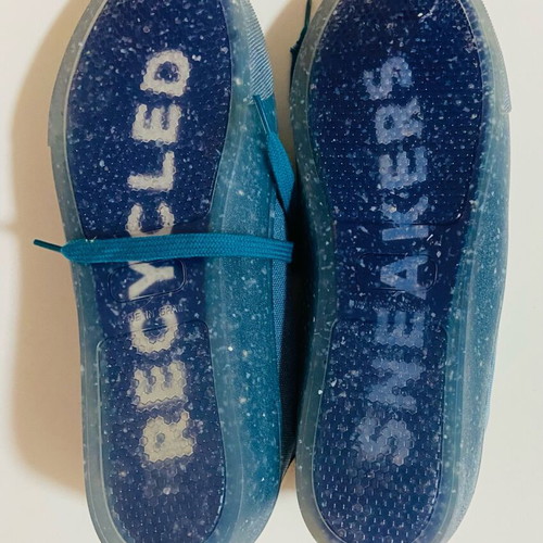 Recycled shoes new, blue, summer style