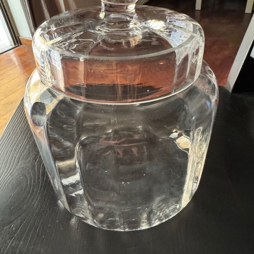 Large glass jar with matching lid like new, 3.5-4 liters