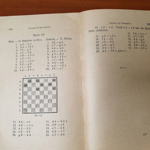 Two chess books by Jean Dufresne, early 20th century
