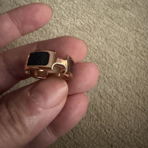 18K Gold Plated Ring with Black Detail used