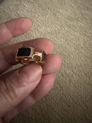 18K Gold Plated Ring with Black Detail used