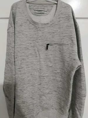 Zara men's fleece sweatshirt size M like new, grey melange