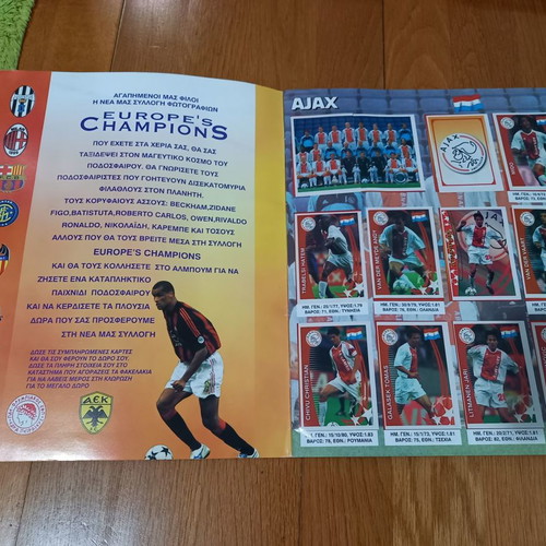 Sticker album "Europe's Champions" like new, nearly complete