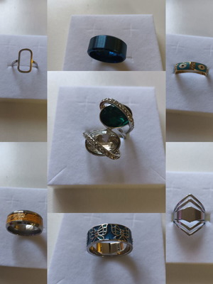 Rings used, various sizes and designs, adjustable