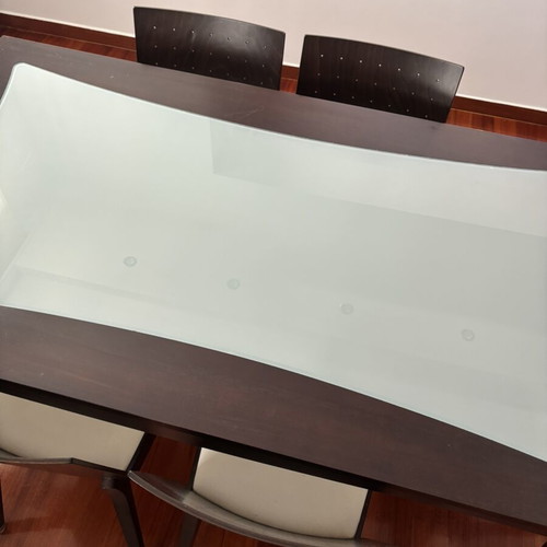 Dining set Bo Concept wenge wood table and six chairs like new