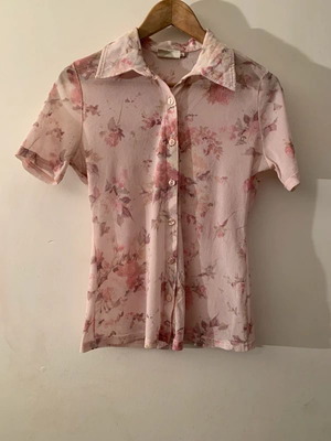 H&M shirt L used, transparent elastic fabric, pink
