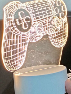 Φωτιστικό 3D LED Διάφανο Gaming Controller σφραγισμένο