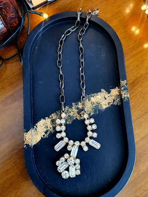 Κολιέ Chocker Zara σαν καινούργιο με κρύσταλλα και αλυσίδα