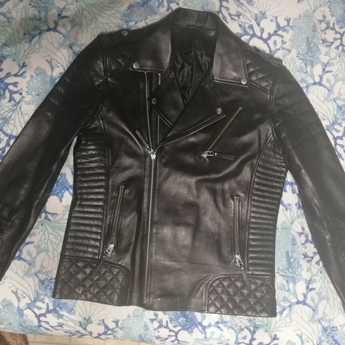 Leather jacket like new, black, size M-L