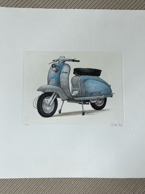 Vespa chalcography like new, Italian artist, 33.5x40.2cm