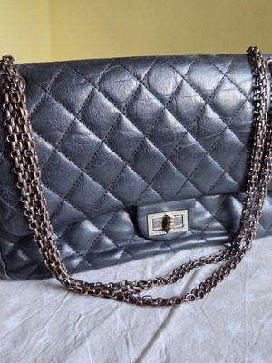 Chanel Reissue 2.55 Mini flap τσάντα μεταχειρισμένη, μαύρη τσάντα ώμου