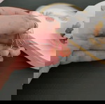  Σκουλαρίκια με νεφρίτη & ατσάλινες λεπτομέρειες – Κοραλί απόχρωση