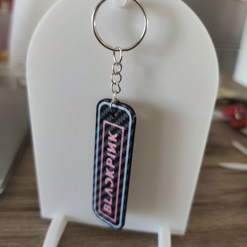 Blackpink Keyring new 3D printed with carbon-fiber effect