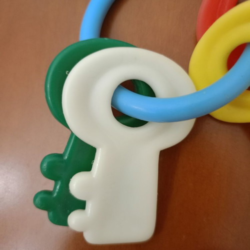 Fisher-Price Vintage Baby Keys used, colorful rattle toy