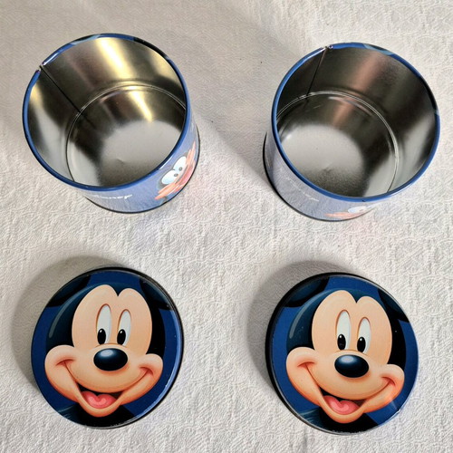 Disney metal storage boxes used, set of 2