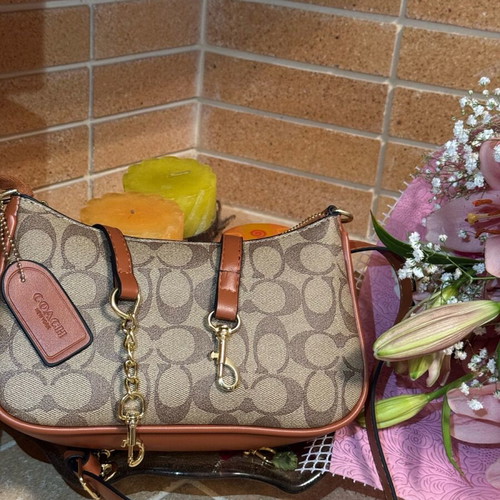 Coach Signature Brown Shoulder Bag used