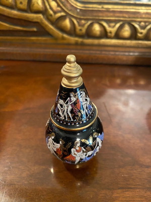 Ancient Greek style perfume bottle used with erotic scenes