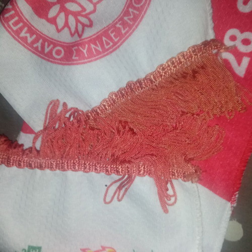 Vintage Olympiacos Liverpool Scarf used, Karaiskakis Stadium 2004