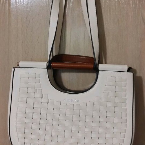 Shoulder and handbag white bag with brown leather details like new