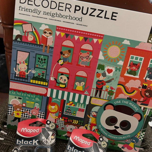 Petit Collage children's puzzle sealed for 4+ years with 4 Maped erasers