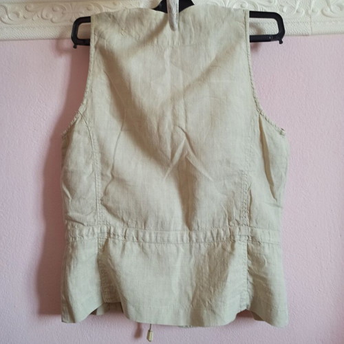 On Line women's linen vest beige medium like new