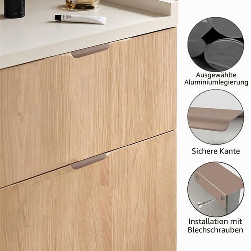 Morobor 80mm brown aluminum furniture handles, set of 4