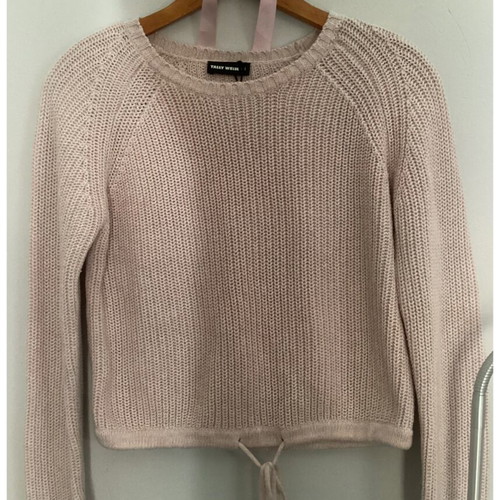Tally Weijl Cropped Knitted Blouse Pink Like New With Cord