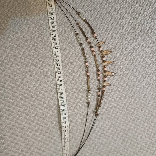 Multilayer necklace like new with beads and metal elements
