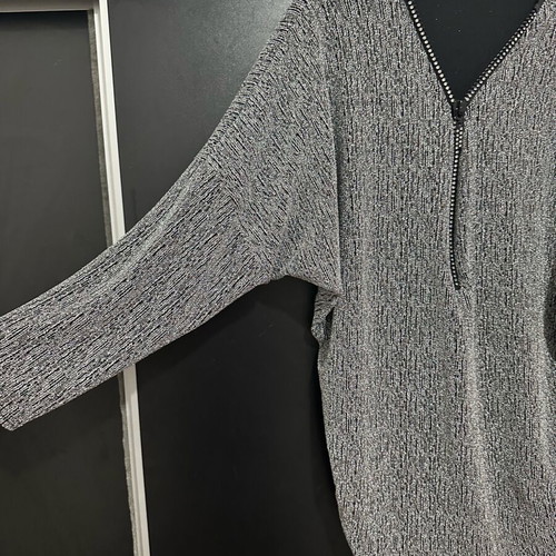 Blouse Mplouzoforema like new, black with silver, wide fit