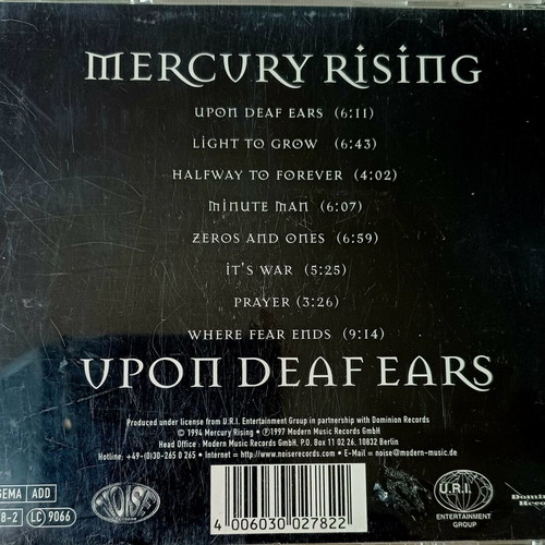 Mercury Rising Deaf Upon Ears CD, metal