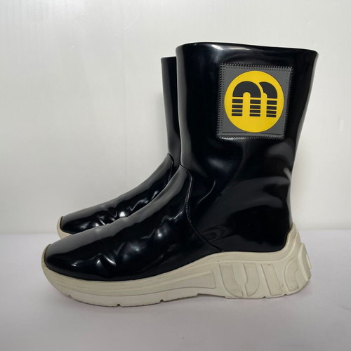 Miu Miu patent rain boots used, black, size 39