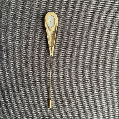 Vintage pin used, faux, white and gold