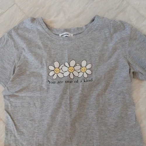 Pink Woman women's T-shirt gray, like new, size L