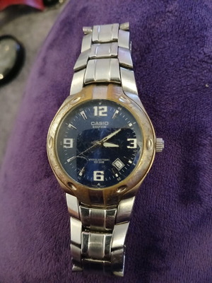 Casio wristwatch used, men's silver color