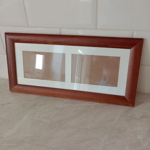 Photo frame used, wooden wall mount for 2 photos 10x15cm