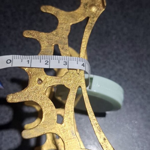 Metal pen and brush stand with gold finish like new