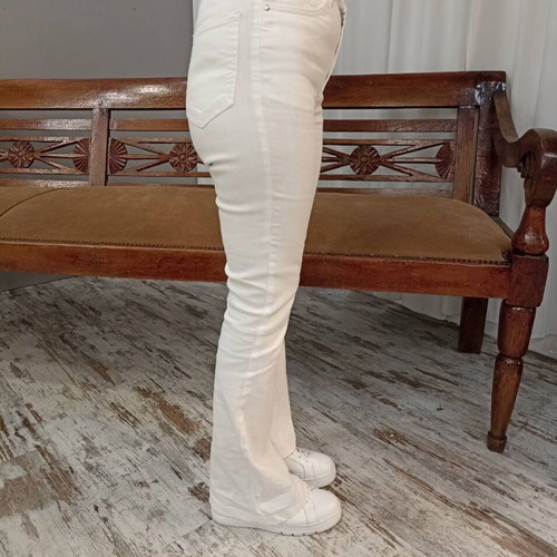 White flare jeans Pink Woman like new, size XXS