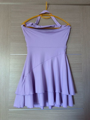 Shein lilac short dress with halter tie and tiered skirt like new
