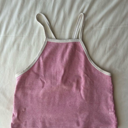 Crop top Zara used, size S, white and pink