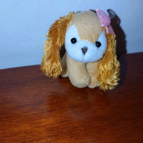 Small plush animals used, set of 6, keychain size