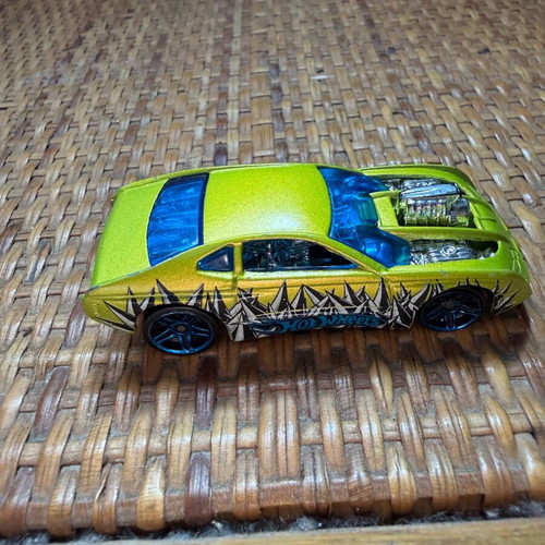 Hot Wheels Mattel Overbored 454 used green car with black/white spikes