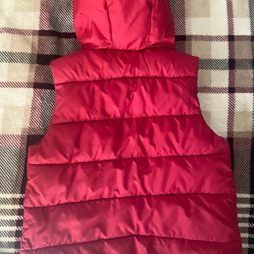 Zara sleeveless jacket used, red with gray, 4-5 years, 110 cm