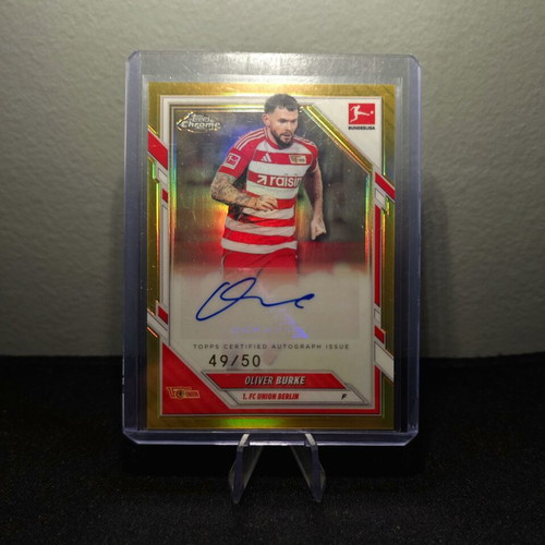 Oliver Burke Auto /50 Topps Chrome Bundesliga 2025-26 Union Berlin card