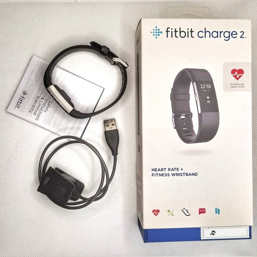 Fitbit Charge 2 fitness tracker μεταχειρισμένο με καρδιακό παλμό και πλήρες σετ