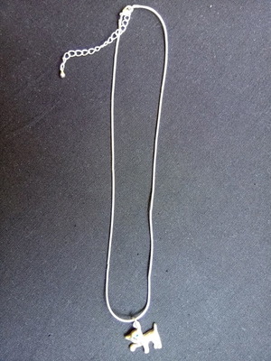 Cat Pendant Silver Chain Necklace used