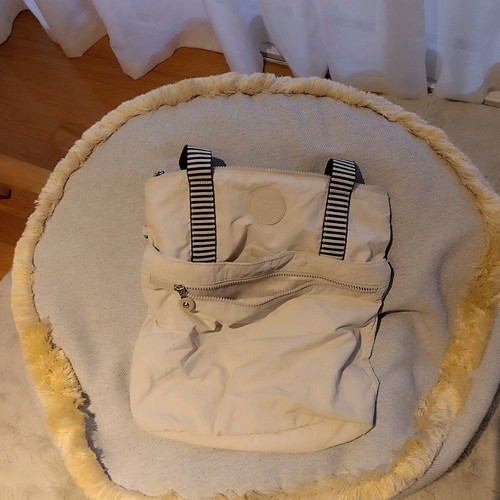Kipling bag beige with striped adjustable strap new