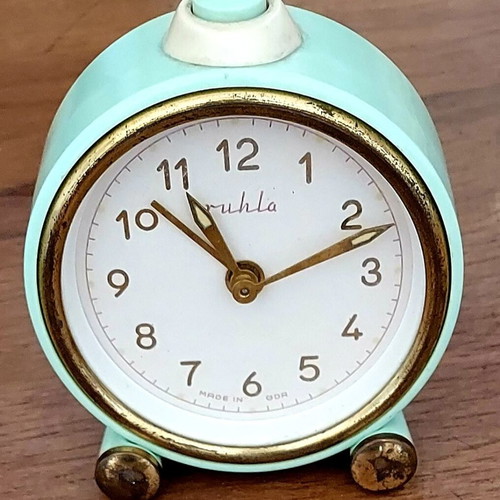 Vintage Ruhla mechanical table clock used